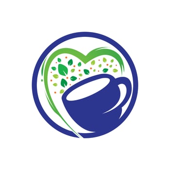 Organic tea vector logo design.