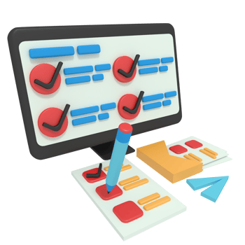 3d modeling of checklist survey app png