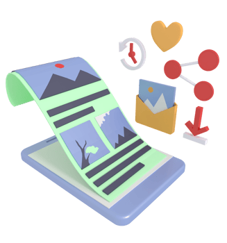 3d illustration of share article in social media png