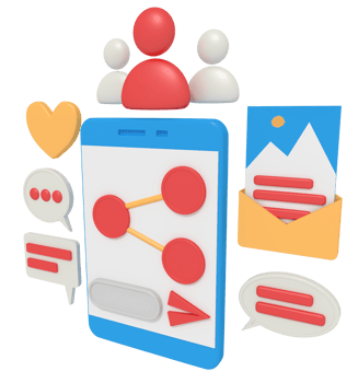 3d illustration of share article in social media png