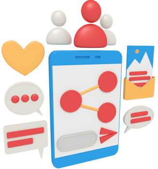 3d illustration of share article in social media png