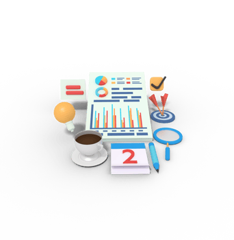 3d illustration of Business planning statistics png