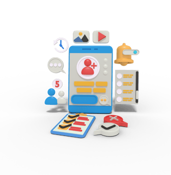 3d illustration of add friend on phone png