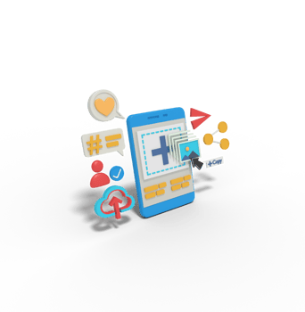 3d illustration of uppload pictures in social media png