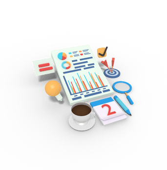 3d illustration of Business planning statistics png