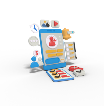3d illustration of add friend on phone png