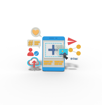 3d illustration of uppload pictures in social media png