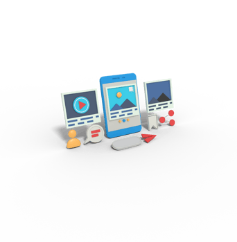 3d illustration of media social content on phone png