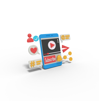 3d illustration of subscribe video on phone png