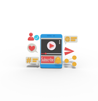 3d illustration of subscribe video on phone png