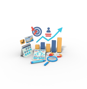 3d illustration of graph bar  planning business growth png