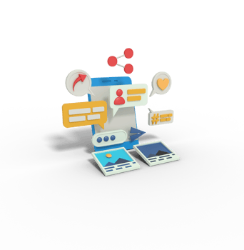 3d illustration of social media chating and share on phone png