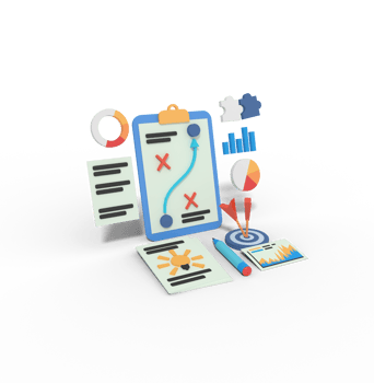 3d illustration of business planning strategy png