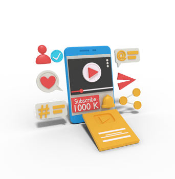 3d illustration of achievement of one million subscribers png