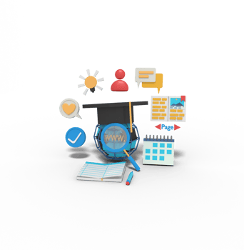 3d Illustration of Online Leaning Course App png