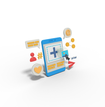 3d illustration of uppload pictures in social media png