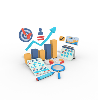3d illustration of graph bar  planning business growth png