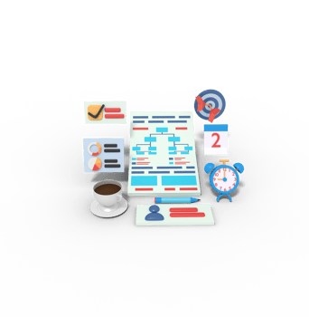 3d illustration of Business planning workflow png