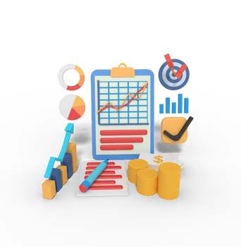 3d illustration of business planing statistic target png