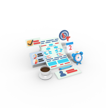 3d illustration of Business planning workflow png