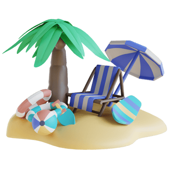 3D illustration summer camp png