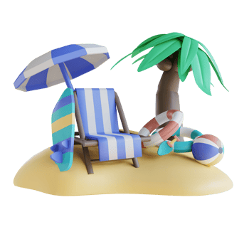 3D illustration summer camp png