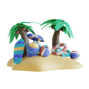3D illustration summer camp png