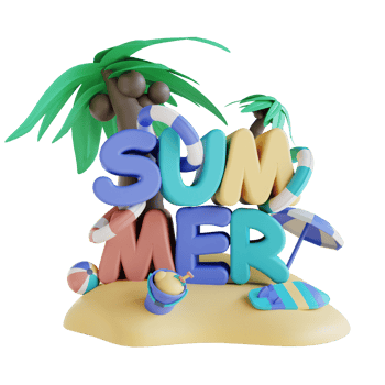 3D illustration summer png