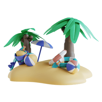 3D illustration summer camp png