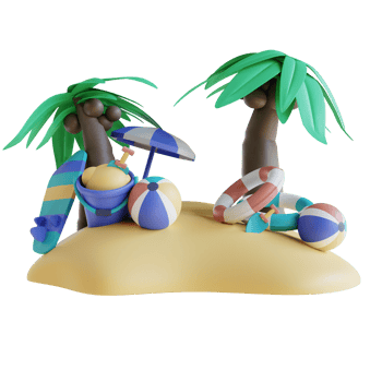 3D illustration beach png