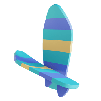 3D illustration surfing board png