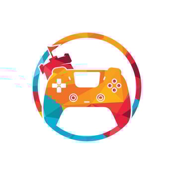 Game king vector logo design. Game console and fort icon vector design.