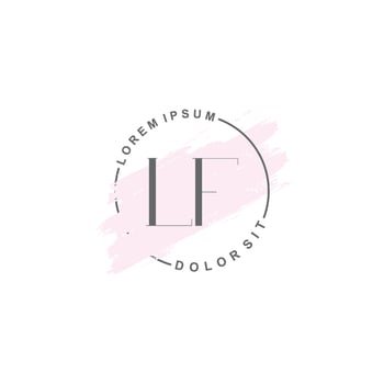 Initial LF minimalist logo with brush, Initial logo for signature, wedding, fashion. vector