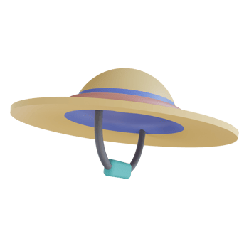 3D illustration Beach hat png