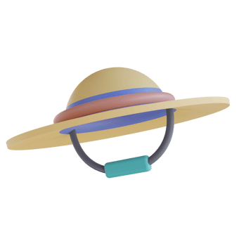 3D illustration Beach hat png