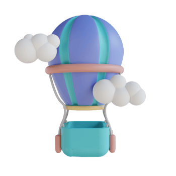 3D illustration air balloon png