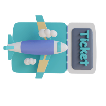 3D illustration flight ticket png