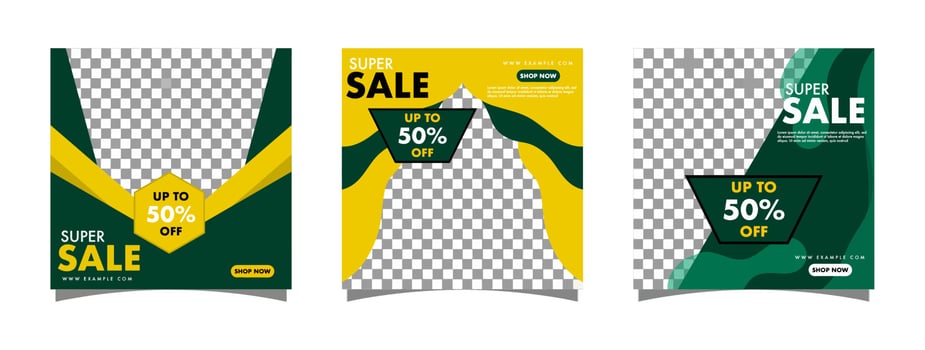 sale discount Social Media Post Template, Social Media Banner Editable Post Template. vector