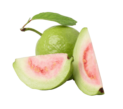Fresh guava with leaf isolated on white background. with clipping path png
