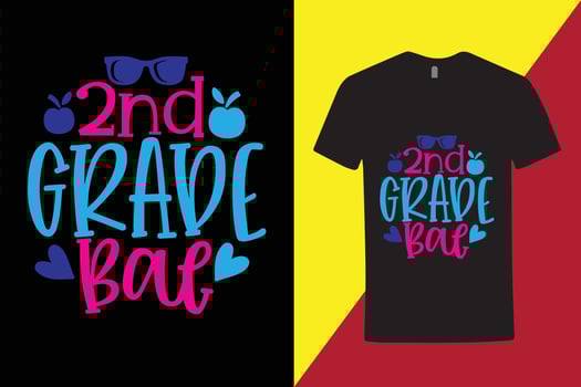 Creative typography t-shirt for high school student , 1st grade t shirt -2nd grade cool t shirt, school t shirt . vector
