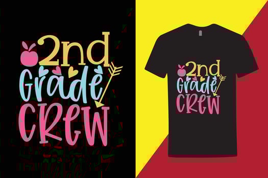 Creative typography t-shirt for high school student , 1st grade t shirt -2nd grade cool t shirt, school t shirt . vector