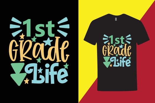 Creative typography t-shirt for high school student , 1st grade t shirt -2nd grade cool t shirt, school t shirt . vector