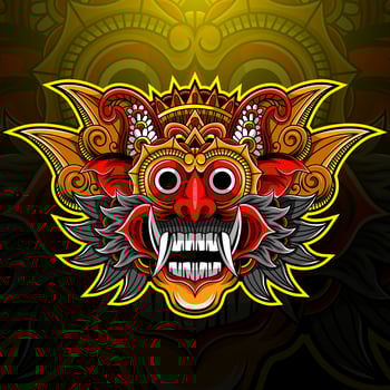 Barong head esport mascot logo design vector