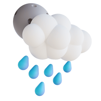 3D illustration heavy rain night png