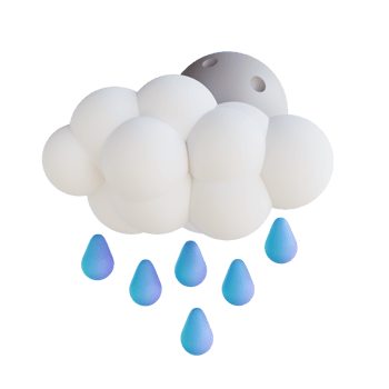 3D illustration night rain png