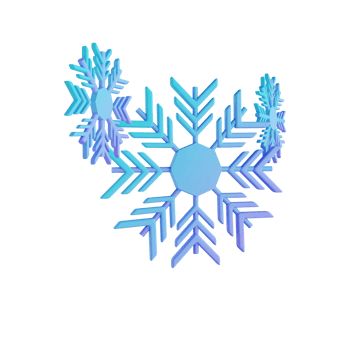 3D illustration snow flakes png