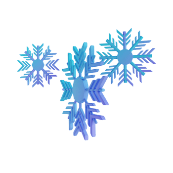 3D illustration snow flakes png