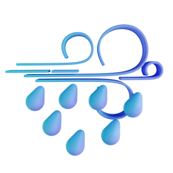 3D illustration stormy rain png