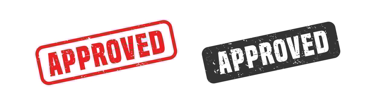 Approved stamp rubber with grunge style on white background vector