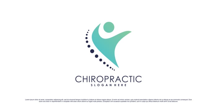 Chiropractic icon logo design inspiration for health care spine with creative concept Premium Vector